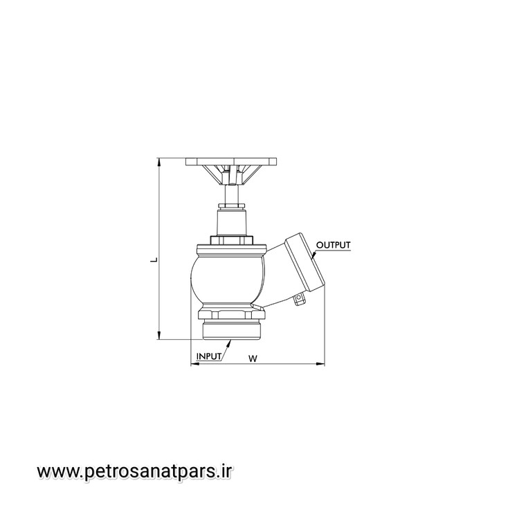 شمای فنی شیر فلکه آریا کوپلینگ
