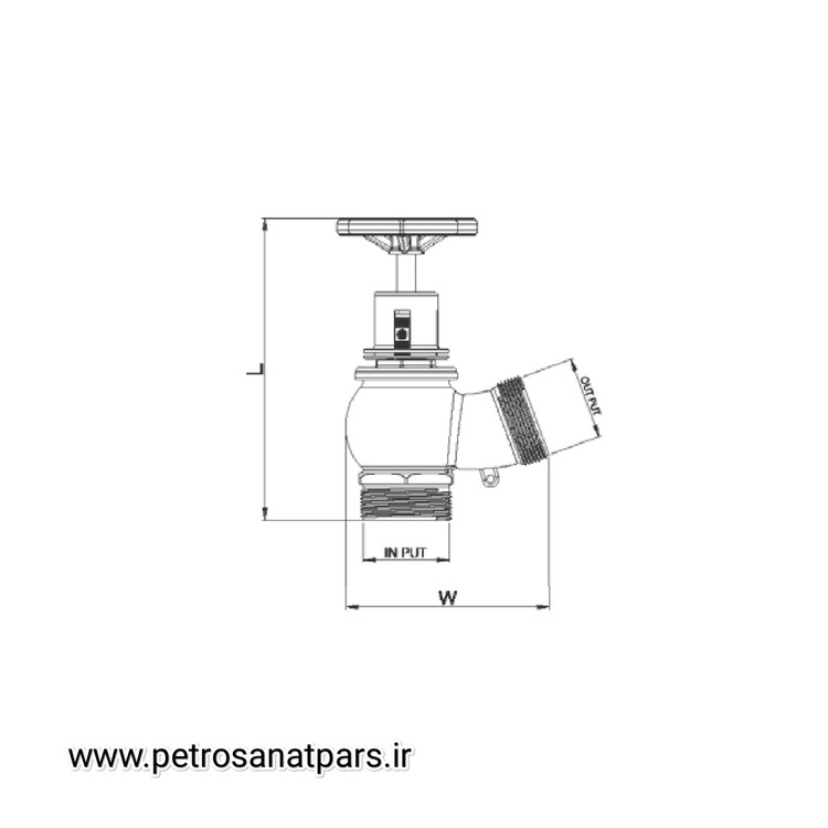 شمای فنی شیر فشار شکن ۱.۵ آریا کوپلینگ